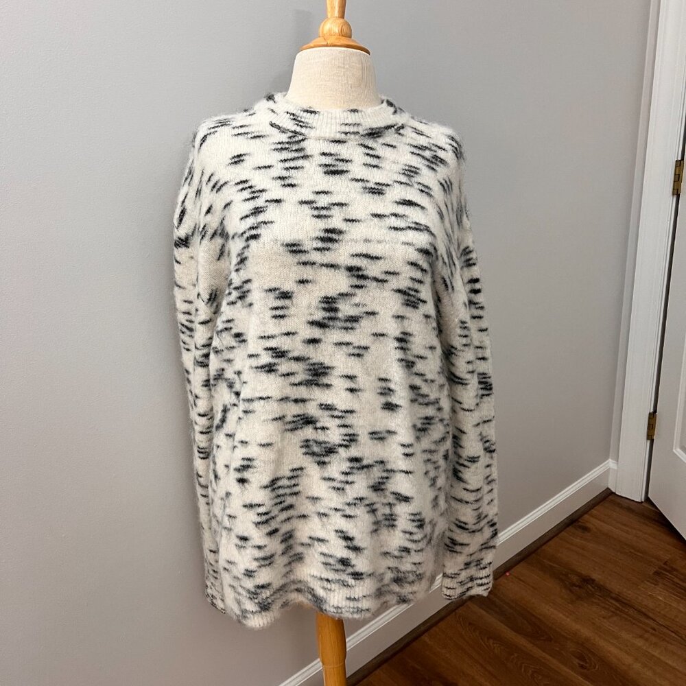Acne Studios Black White Wool Mohair Blend Sweater Sz M - Picture 9 of 10